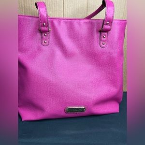 Liz Claiborne Poly expandable tote bag HOT FUSCIA PINK can be laptop bag